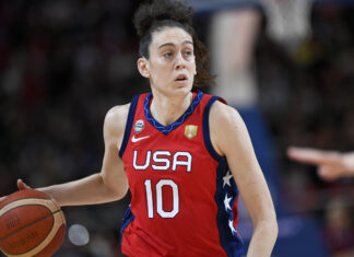 New York Liberty's Breanna Stewart with USA in 2022