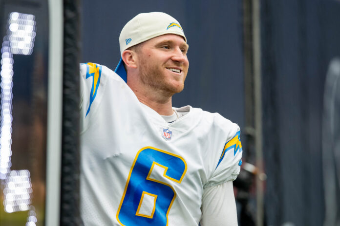 Dustin Hopkins with Los Angeles Chargers in Oct 2022