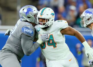 Christian Wilkins with the Miami Dolphins in October 2022