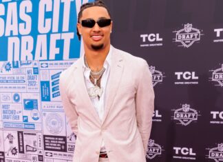 Jaxon Smith-Njigba at the NFL Draft Red Carpet in April 2023