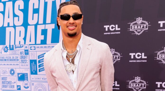 Seahawks’ Rookie WR Jaxon Smith-Njigba to Undergo Wrist Surgery, Might Be Ready for Week 1 Jaxon Smith-Njigba at the NFL Draft Red Carpet in April 2023