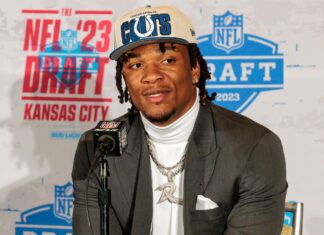 Anthony Richardson at the NFL Draft Post Press Conference in April 2023