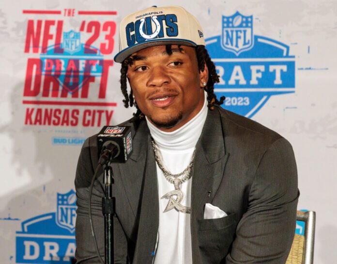 Anthony Richardson at the NFL Draft Post Press Conference in April 2023