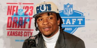 Anthony Richardson at the NFL Draft Post Press Conference in April 2023