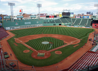 Fenway Park, the stadium of the Boston Red Sox, in Boston, Massachusetts