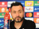 Shakhtar Donetsk manager coach Roberto De Zerbi at the press conference at Metalist stadium in August 2021.