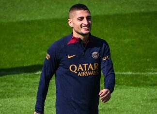 Marco Verratti with PSG in August 2023