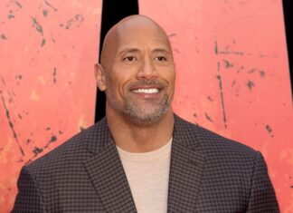 Dwayne Johnson at the "Rampage" film premiere in 2018
