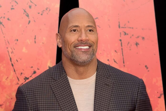 Dwayne Johnson at the "Rampage" film premiere in 2018