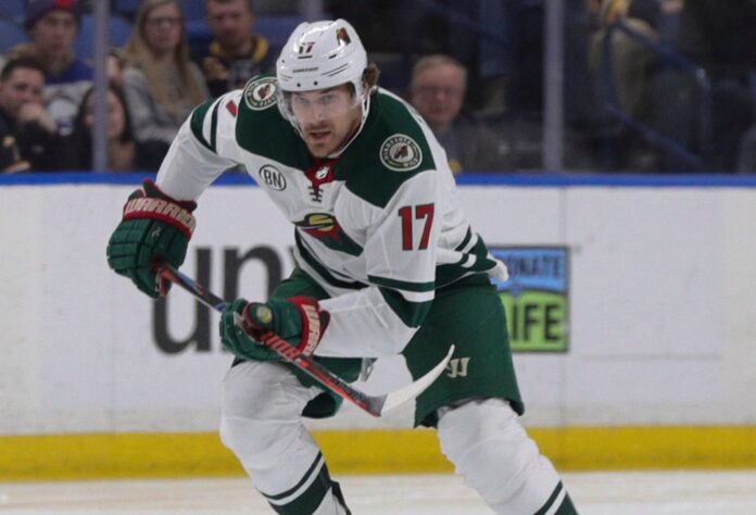 Marcus Foligno with the Minnesota Wild in 2019