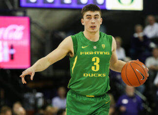Payton Pritchard with the Oregon Ducks in 2019