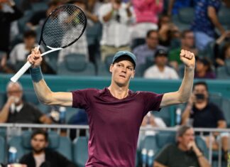Jannik Sinner at the Men's Semi Finals during the Miami Open in March 2023