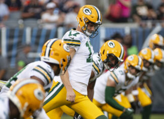 Green Bay Packers #17 Anders Carlson in September 2023