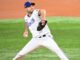 Texas Rangers starting pitcher Max Scherzer in October 2023