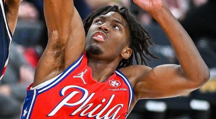 Tyrese Maxey with the Philadelphia 76ers in 2021