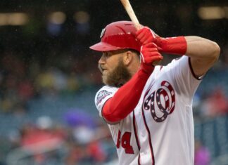 Bryce Harper with the Washington Nationals in 2018