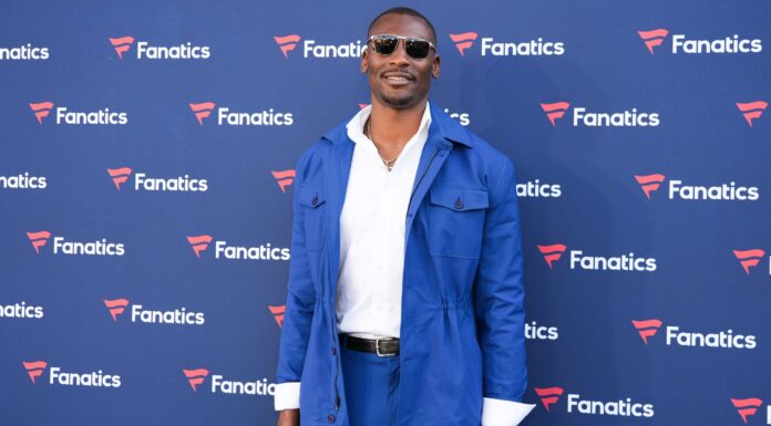 Bismack Biyombo at Michael Rubin's Annual Fanatics Super Bowl Party in February 2023