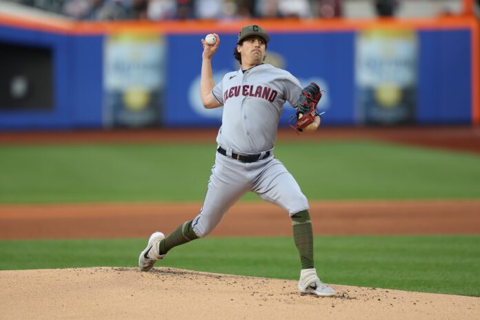 Cal Quantrill with the Cleveland Guardians in May 2023