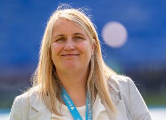 Emma Hayes with Chelsea in May 2023