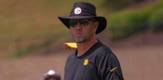 Matt Canada during the Pittsburgh Steelers training camp in July 2023