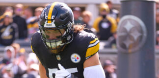 Cole Holcomb with the Steelers in October 2023