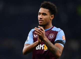 Aston Villa midfielder Douglas Luiz in November 2023