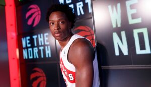 OG Anunoby with the Toronto Raptors in 2021
