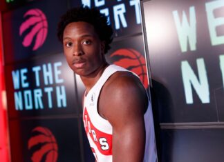 OG Anunoby with the Toronto Raptors in 2021