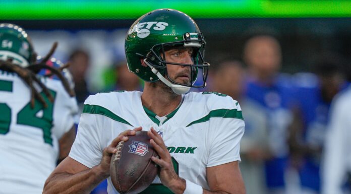 NY Jets’ Aaron Rodgers on Playing in 2025: “I Think So, Yeah” New York Jets Quarterback Aaron Rodgers in August 2023