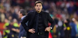 Diego Alonso during his time as head coach of Sevilla FC in December 2023