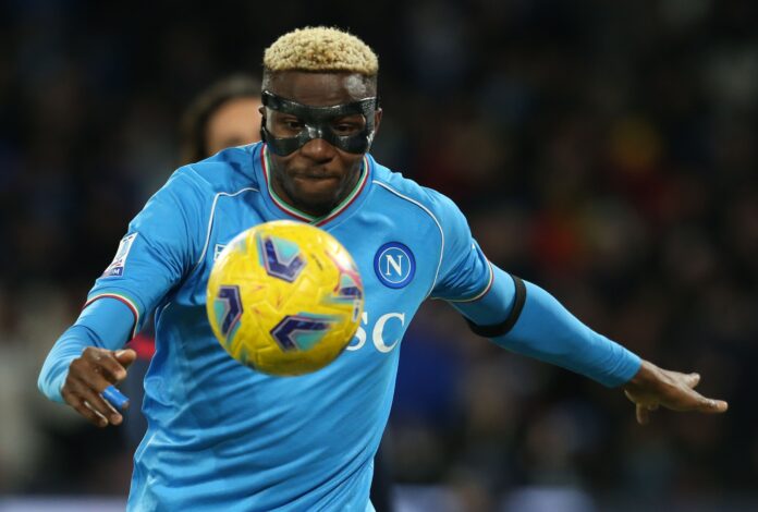 Victor Osimhen with SSC Napoli in December 2023