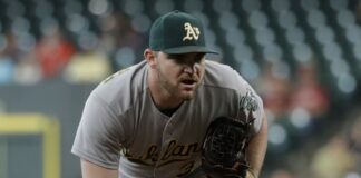 Liam Hendriks with the Oakland Athletics in 2016