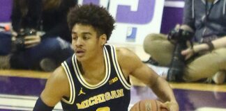 Jordan Poole with the Wolverines