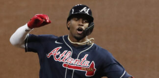 Jorge Soler with the Atlanta Braves in October 2021