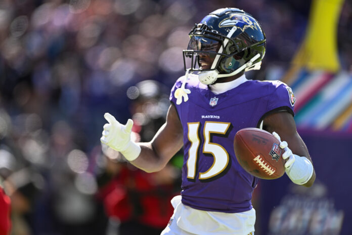 Baltimore Ravens wide receiver Nelson Agholor in October 2023