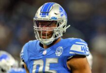 Romeo Okwara with the Detroit Lions in August 2023