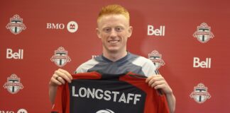 Newly-signed Toronto FC midfielder Matty Longstaff in March 2024