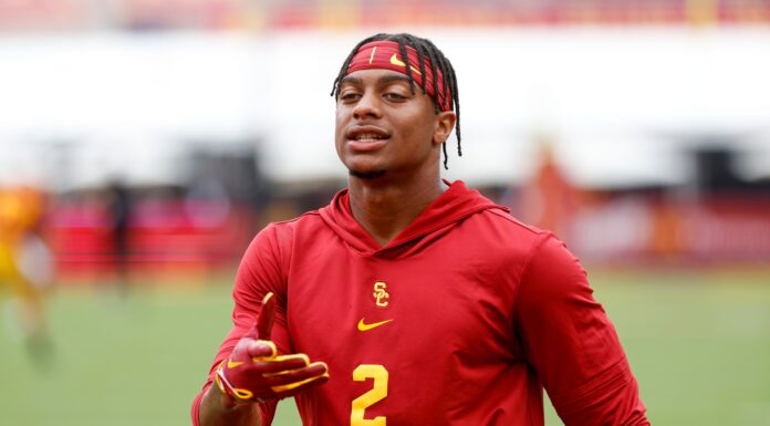 Brenden Rice with USC in 2023.