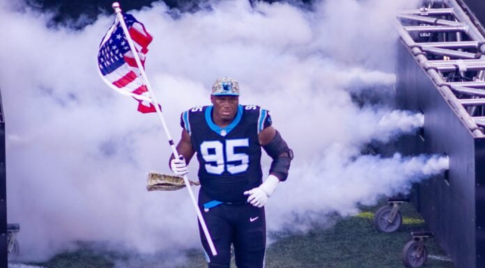 Carolina Panthers defensive tackle Derrick Brown in November 2023
