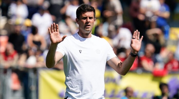 Thiago Motta head coach of Bologna FC in April 2024