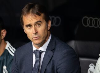 Julen Lopetegui at Santiago Bernabeu Stadium in Madrid, Spain in August 2018