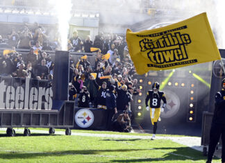 Pittsburgh Steelers quarterback Kenny Pickett (8) at Acrisure Stadium in November 2023