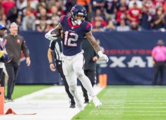 Nico Collins with the Houston Texans in Jan 2024