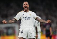 Joselu Mato with Real Madrid in May 2024