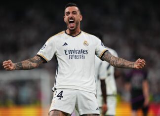 Joselu Mato with Real Madrid in May 2024