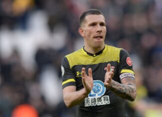 Pierre-Emile Hojbjerg with Southampton in February 2020