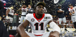 Derion Kendrick with the Georgia Bulldogs in January 2022