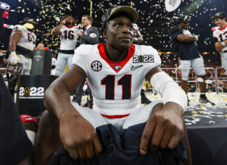 Derion Kendrick with the Georgia Bulldogs in January 2022