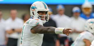 Miami Dolphins quarterback Tua Tagovailoa in 2023