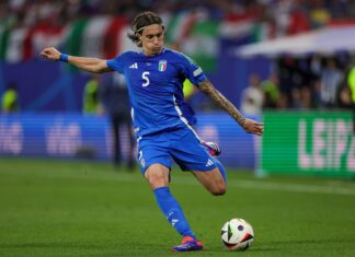 Riccardo Calafiori during the UEFA EURO 2024 Germany Group B football match between Croatia and Italy in June 2024